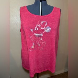 Disney Parks Women’s 3x Pink & Metallic Minnie Mouse Tank Top